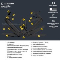 Набір Мультитул Leatherman Wave Plus Black нейлоновий чохол 832526+Подовжувач бітотримача + Комплект біт Bit Kit 2 половини
